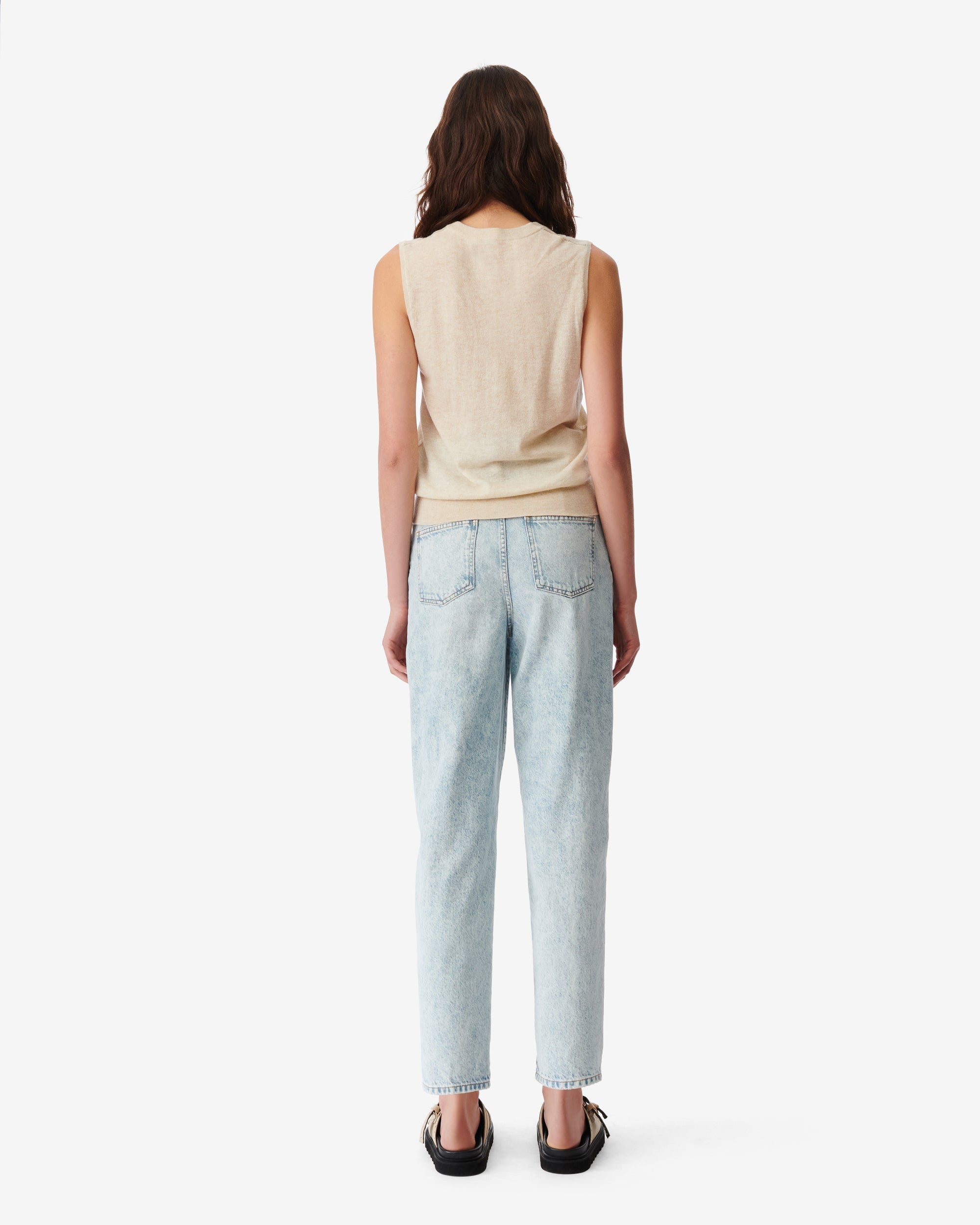 Lucilla cashmere sleeveless jumper - Light Beige