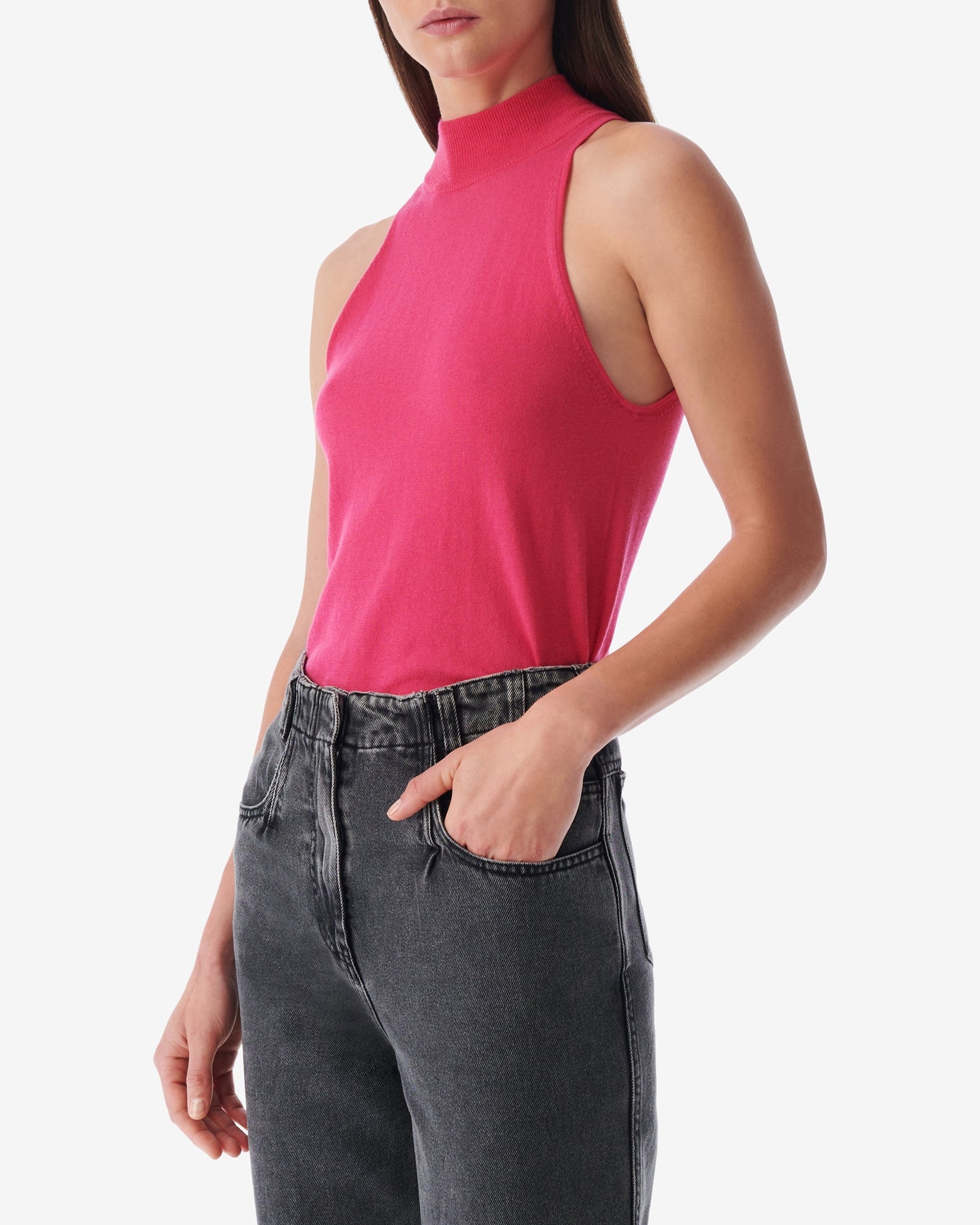 Maewa sleeveless knit top - Fushia