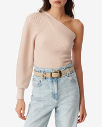 Pelope knitted asymmetrical jumper - Light Taupe