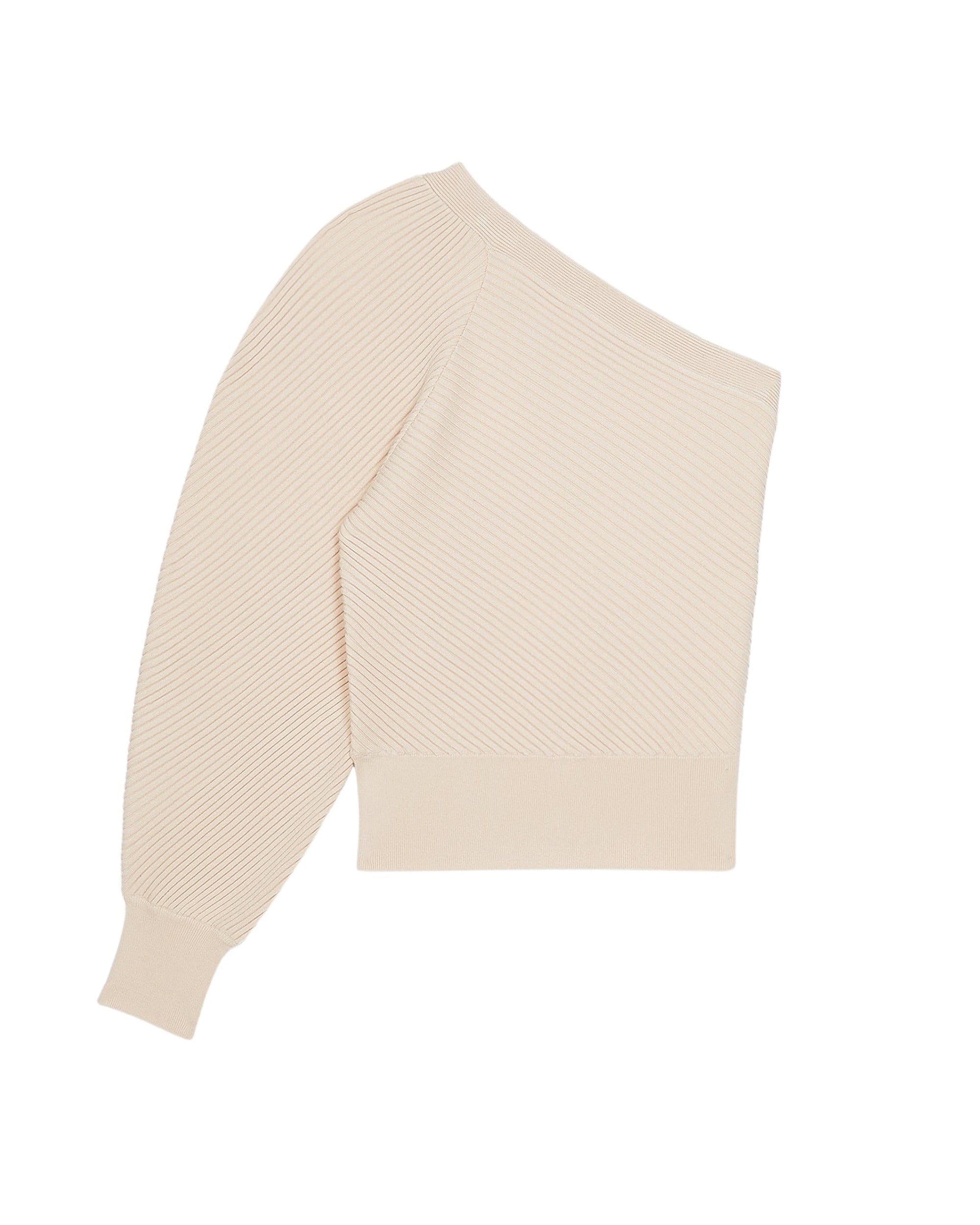 Pelope knitted asymmetrical jumper - Light Taupe