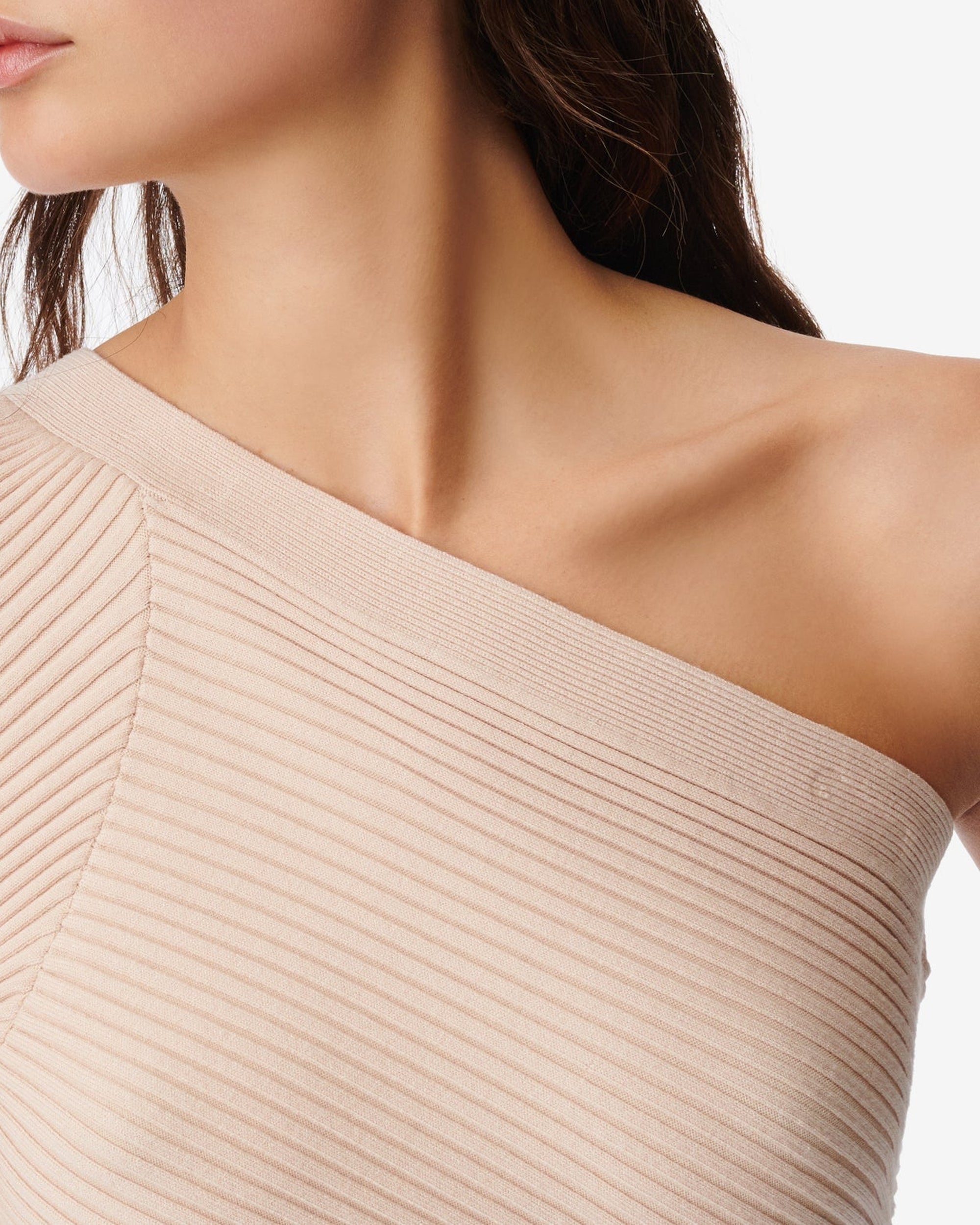 Pelope knitted asymmetrical jumper - Light Taupe
