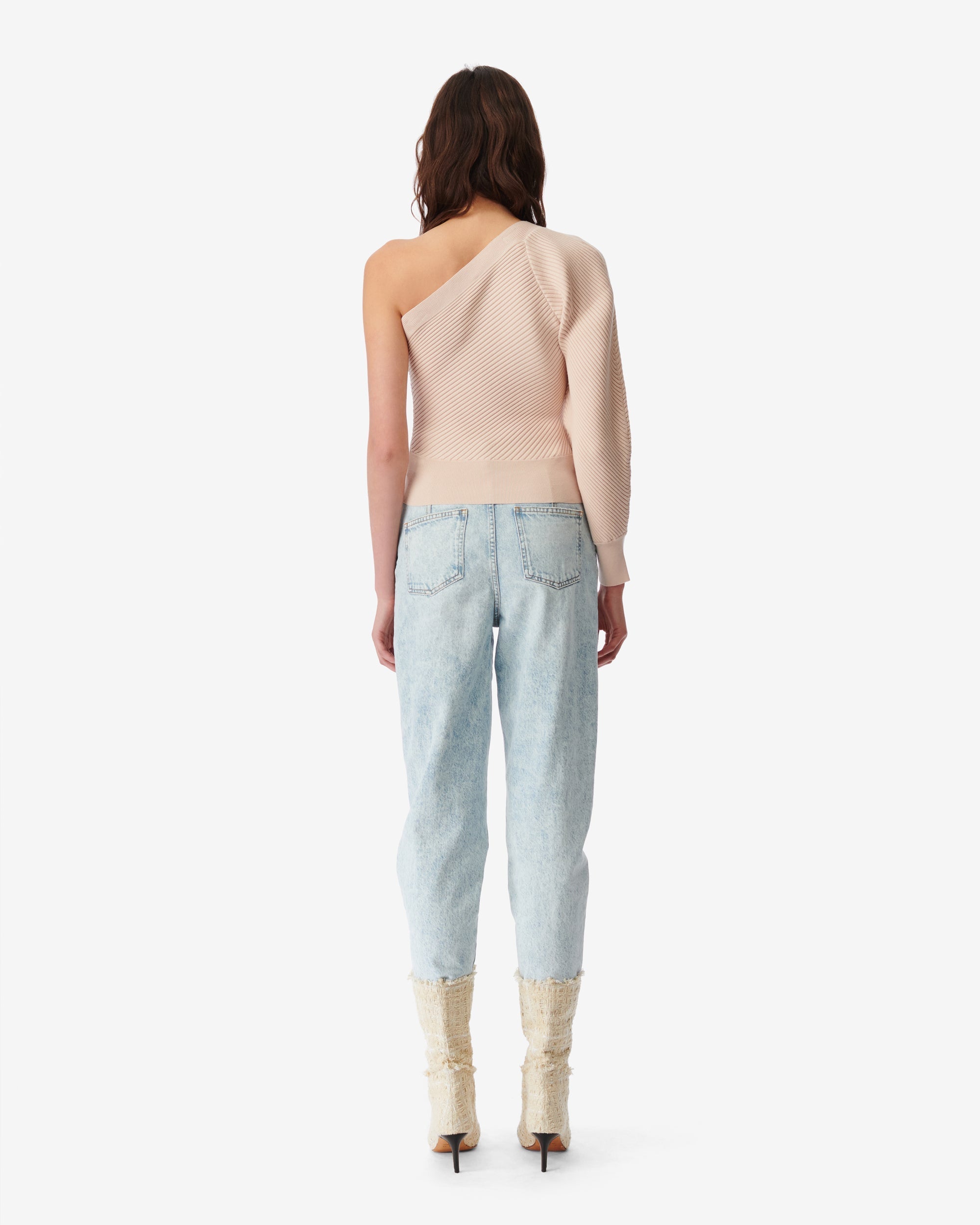 Pelope knitted asymmetrical jumper - Light Taupe