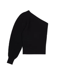 Pelope knitted asymmetrical jumper - Black