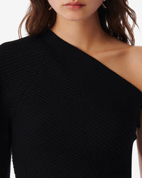 Pelope knitted asymmetrical jumper - Black