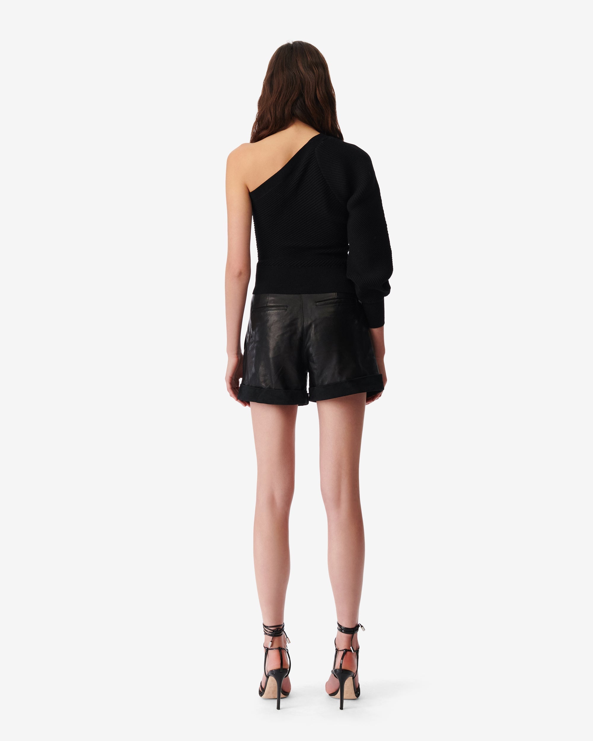 Pelope knitted asymmetrical jumper - Black