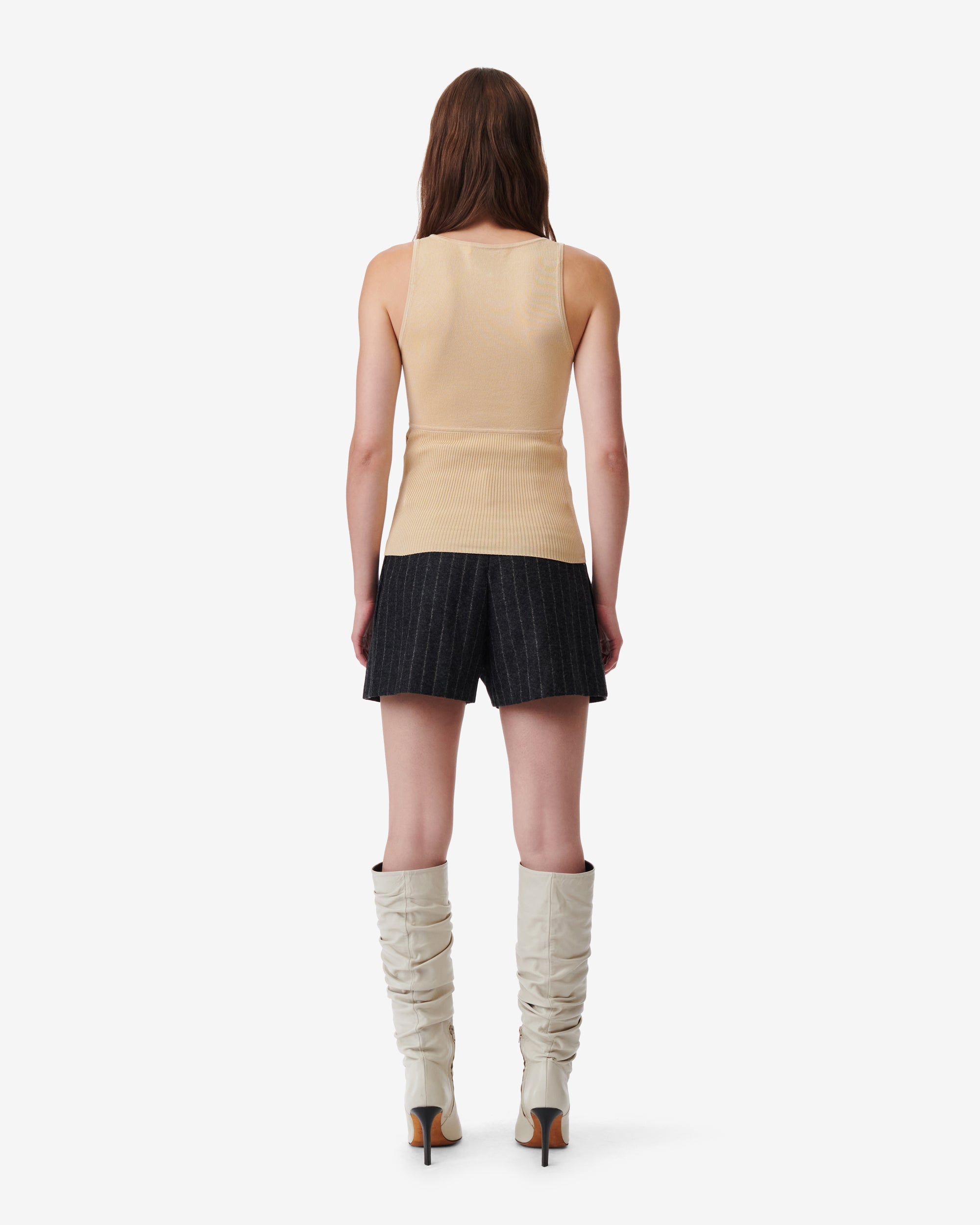 Shimas silk top - White & Orange