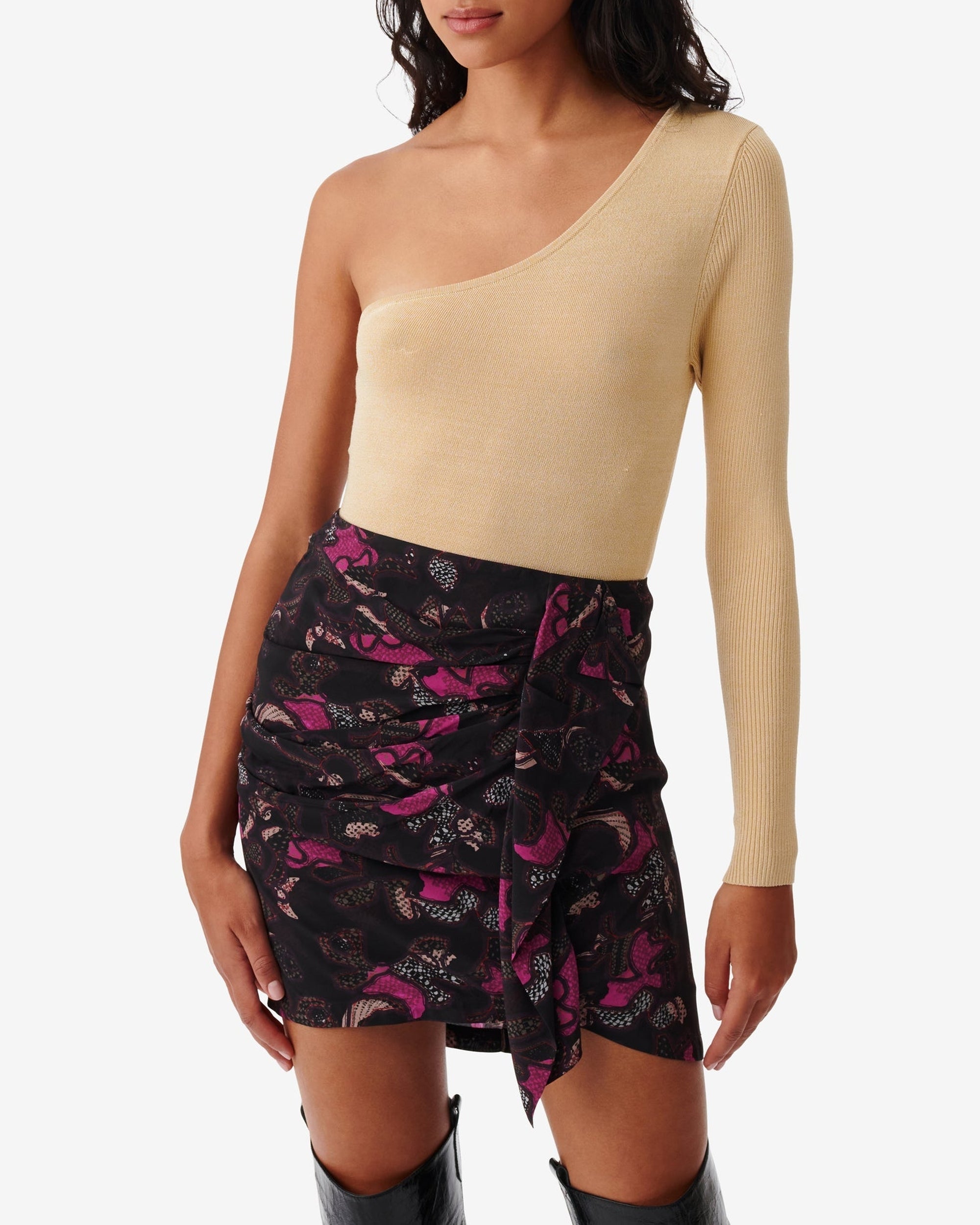 Sitala silk jumper - White & Orange