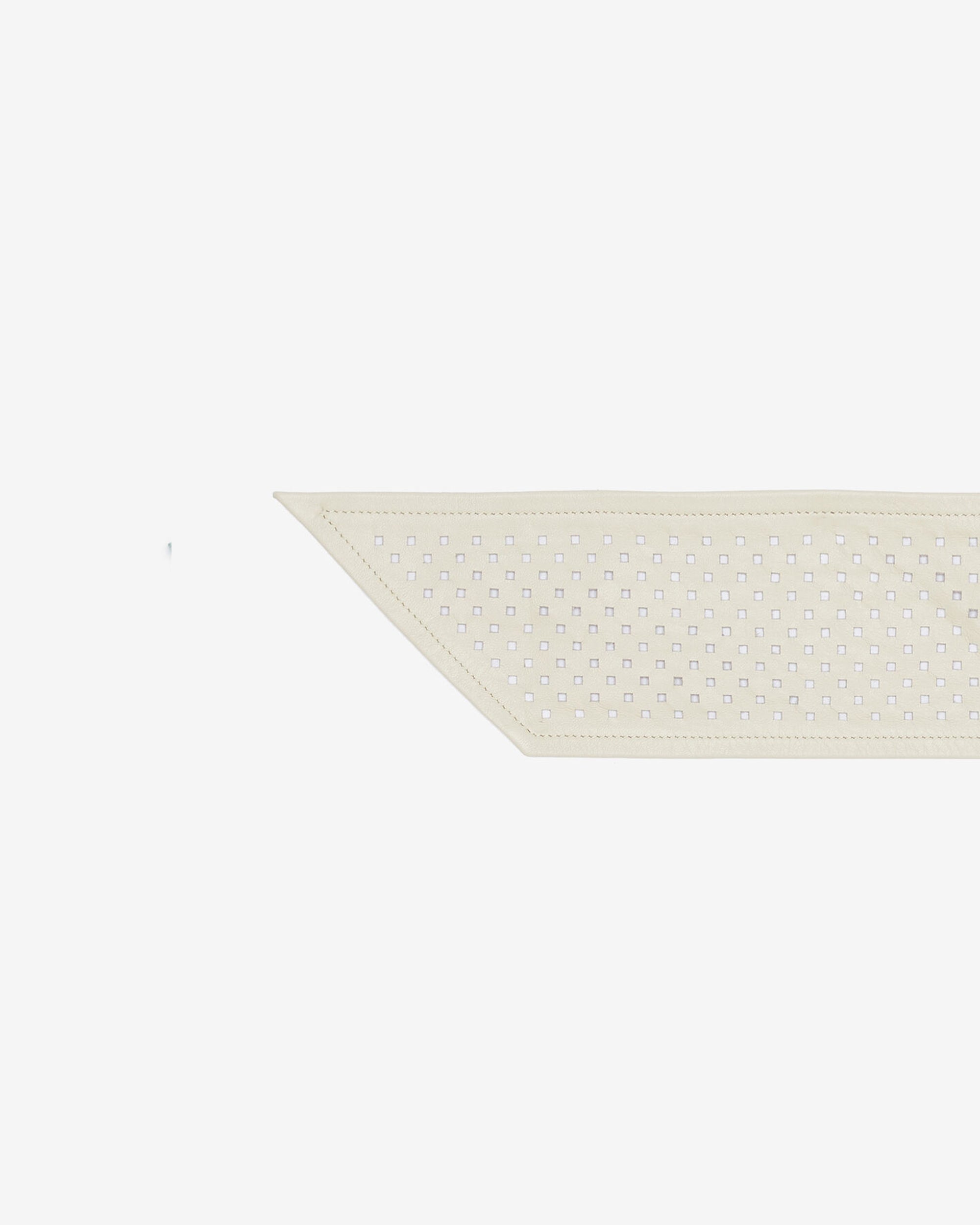 Nera Cut leather belt - Oyster Grey
