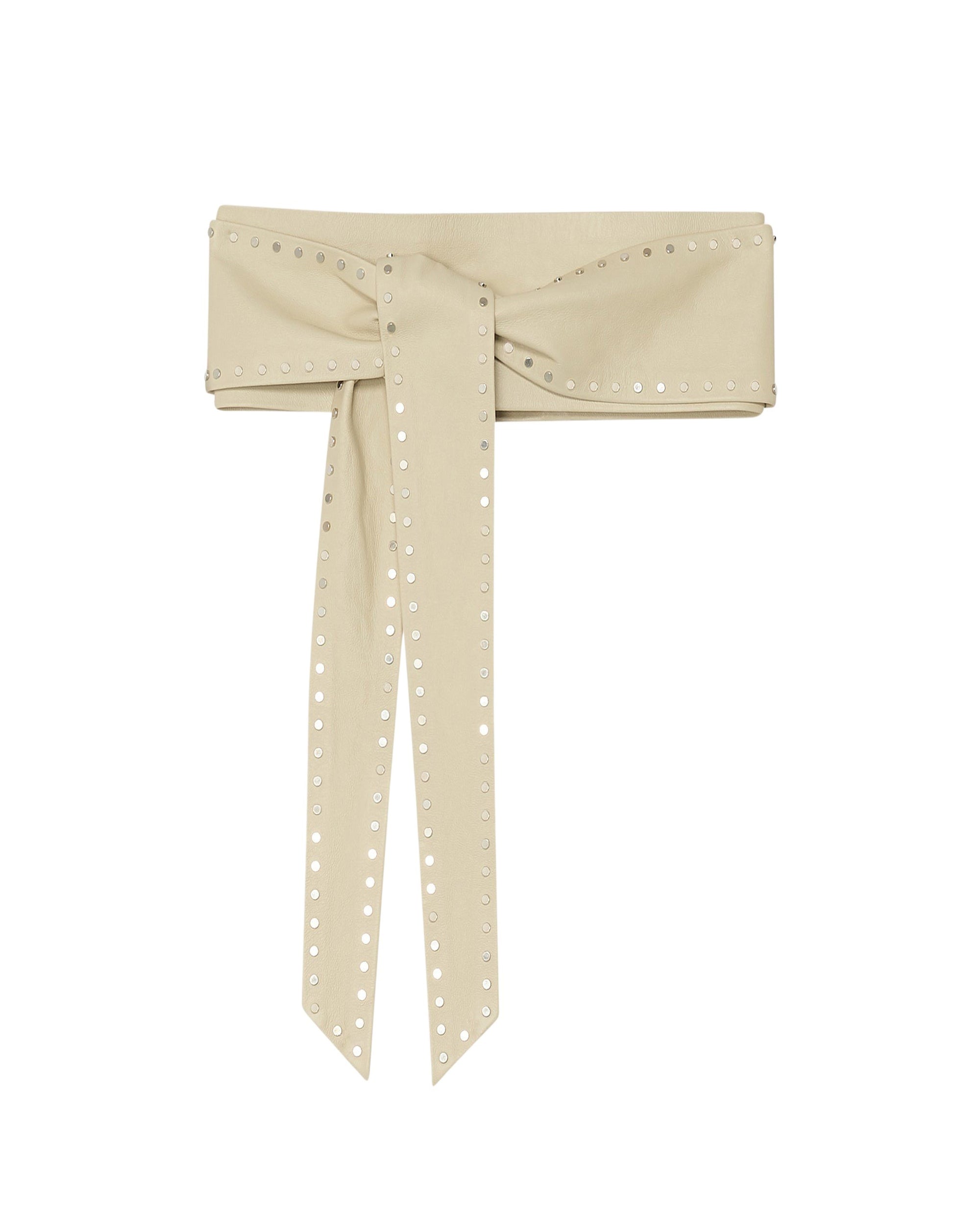 Neraday leather belt - Beige Studs
