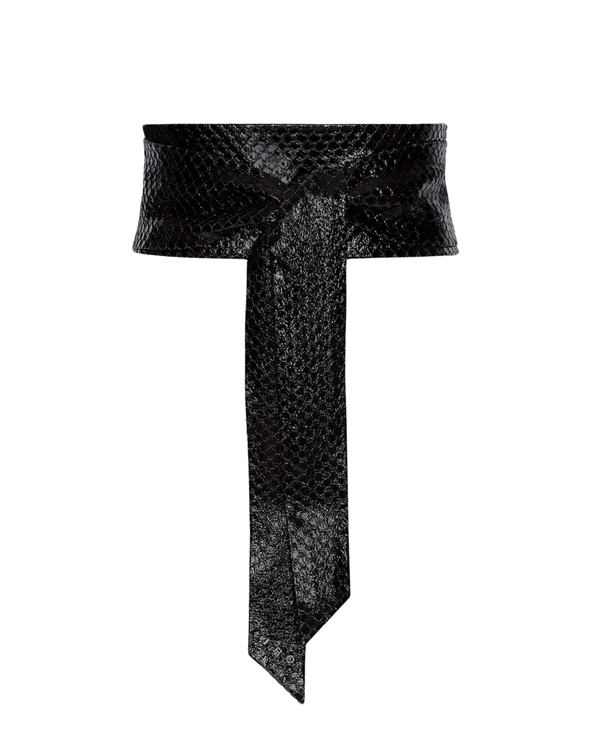 Nera Reptile leather belt - Black