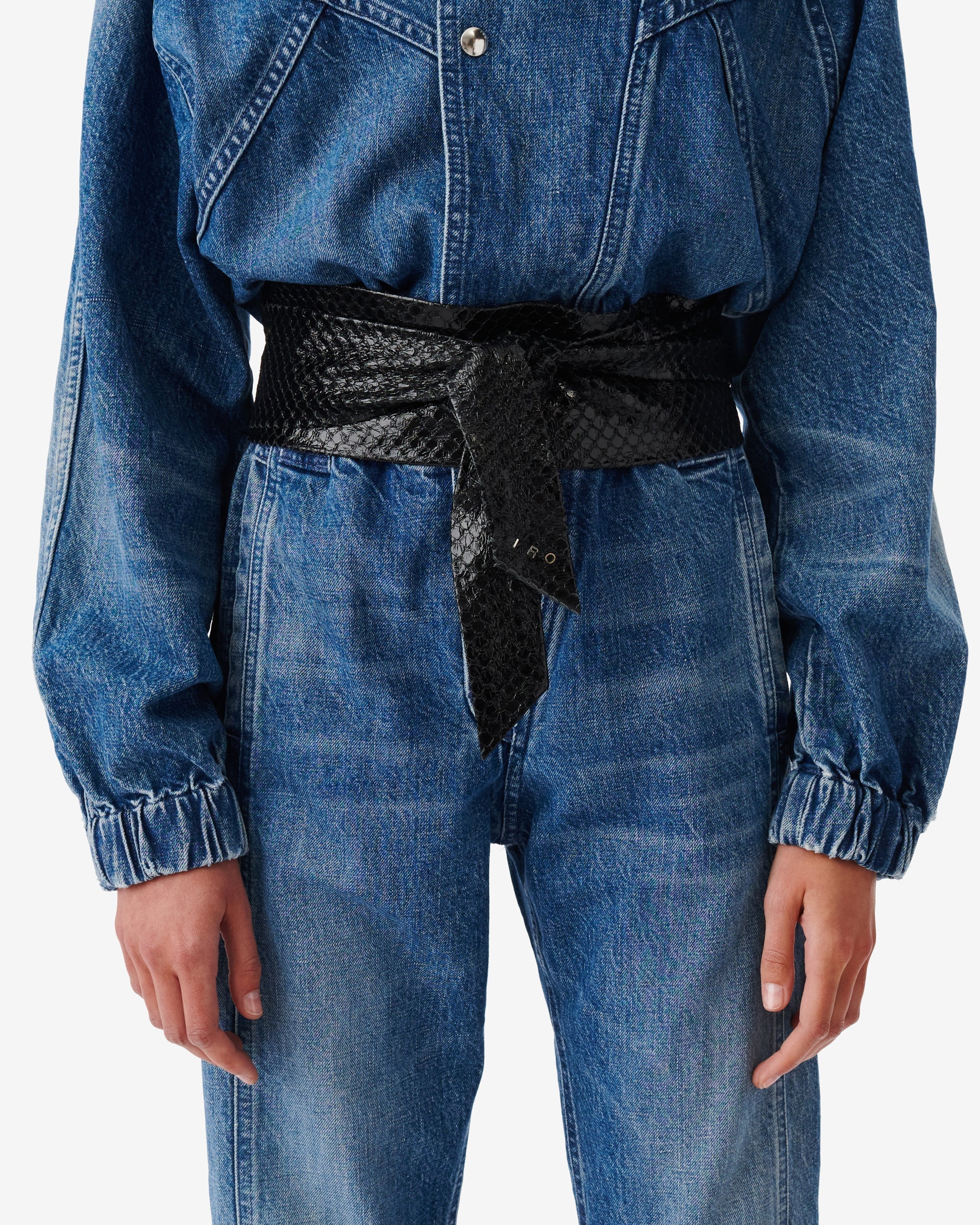 Nera Reptile leather belt - Black