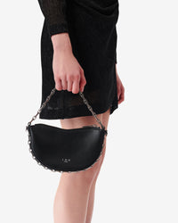 Bow Baby Chain bag in leather - Black