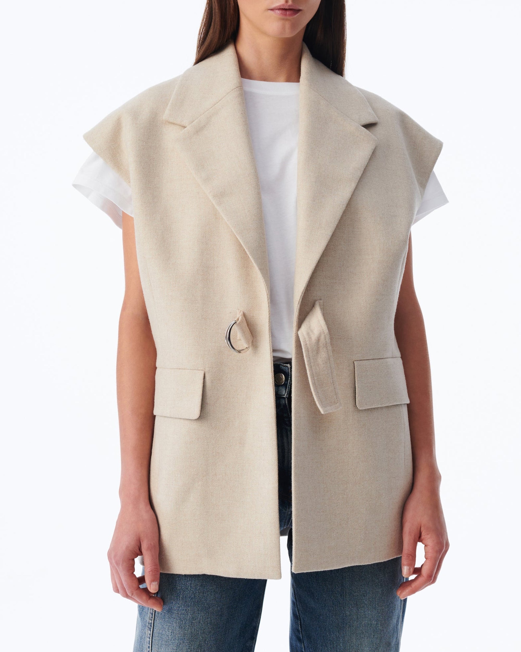 Annelie sleeveless wool blazer - Beige