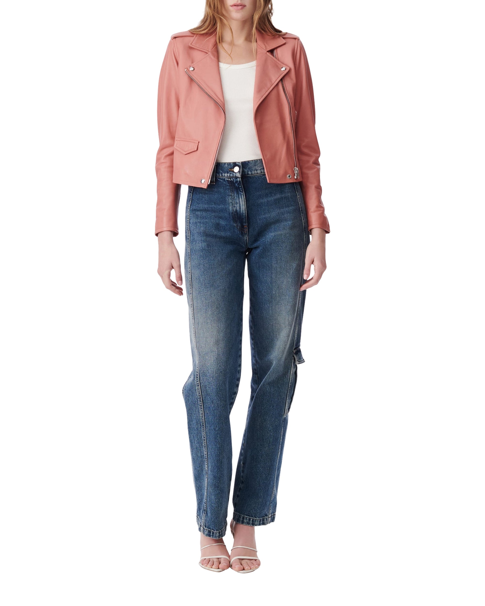 Ashville leather perfecto - Blush Pink