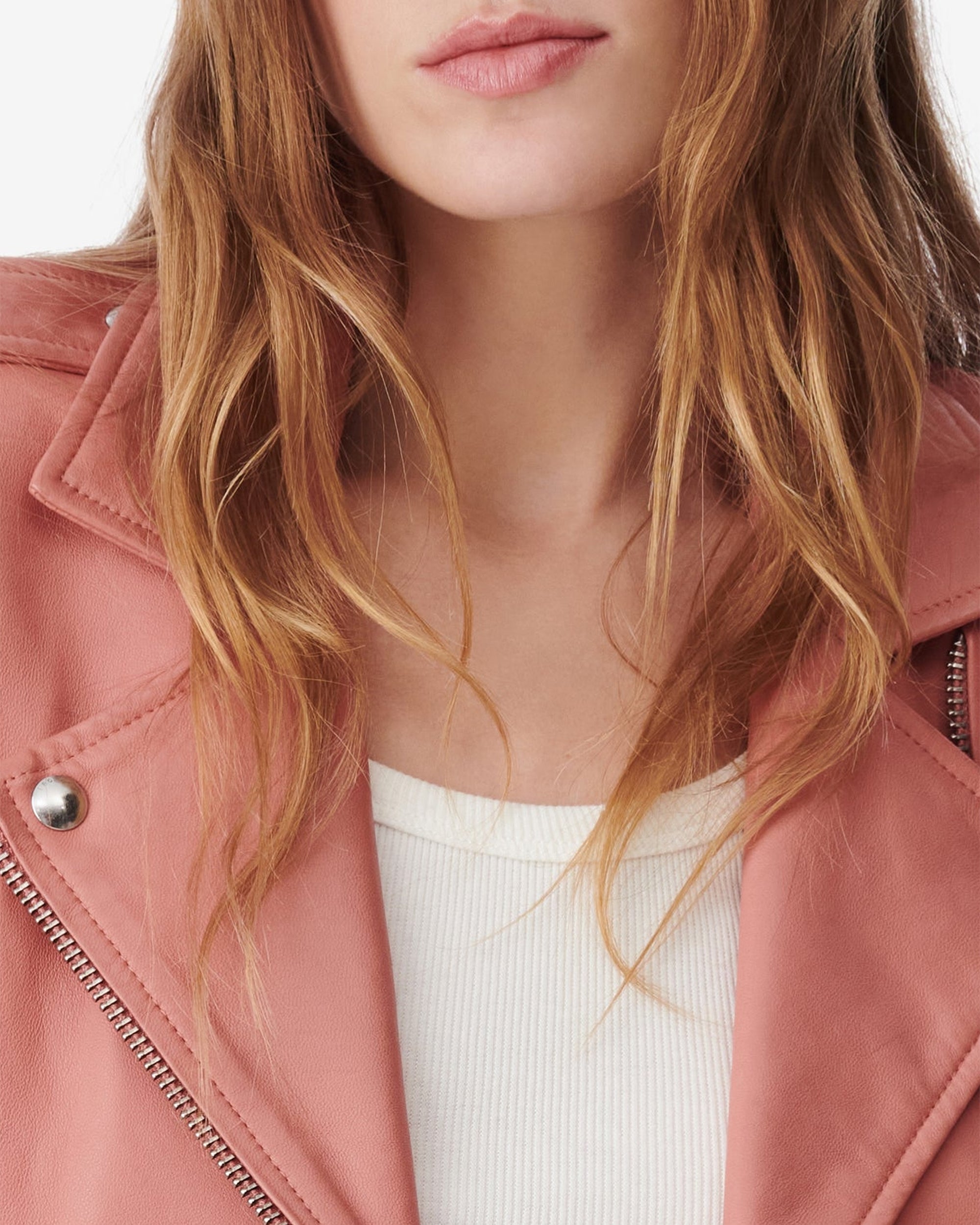 Ashville leather perfecto - Blush Pink
