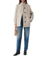 Belni coat in wool - Taupe & Ecru