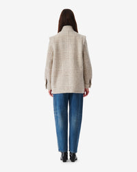 Belni coat in wool - Taupe & Ecru