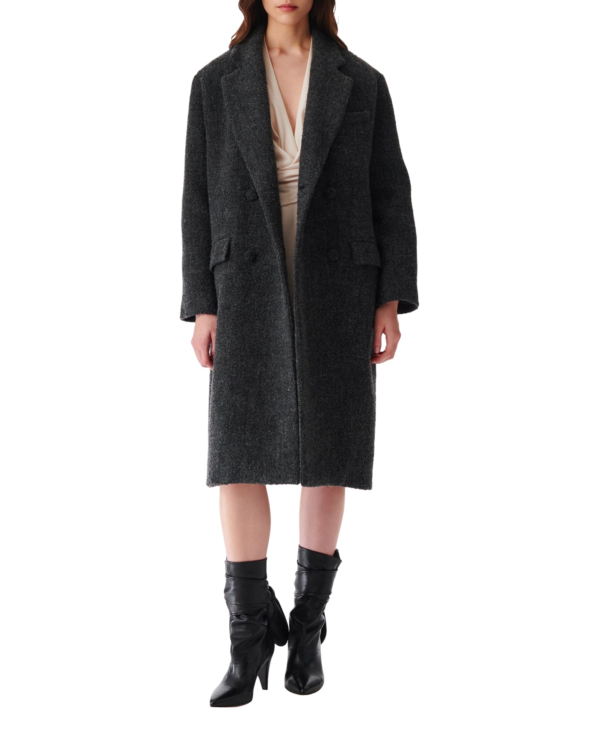 Gonira coat in wool - Anthracite