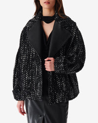 Lusia coat in wool blend - Black & White