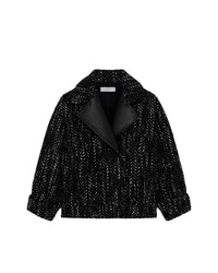 Lusia coat in wool blend - Black & White
