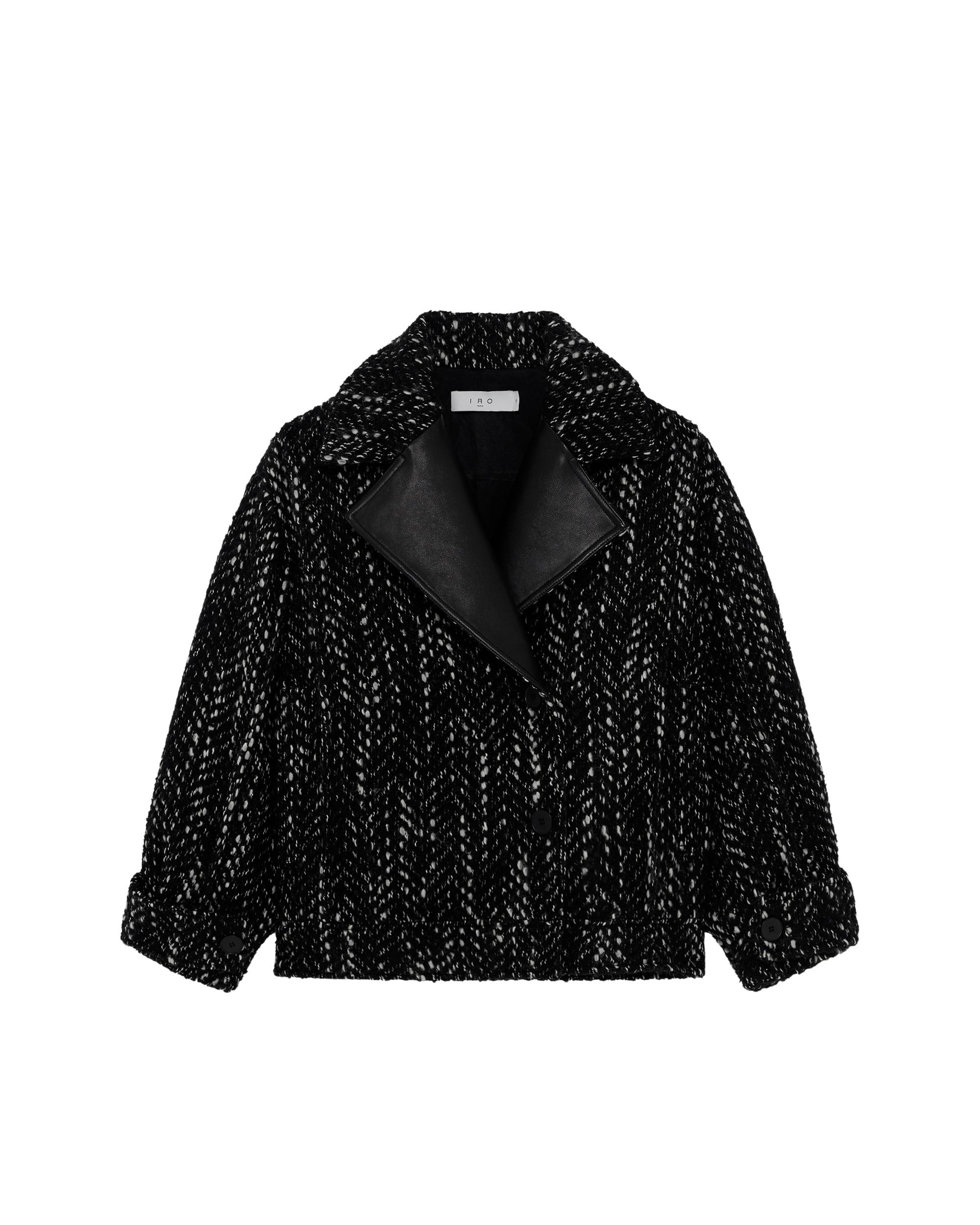Lusia coat in wool blend - Black & White