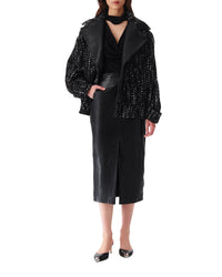 Lusia coat in wool blend - Black & White