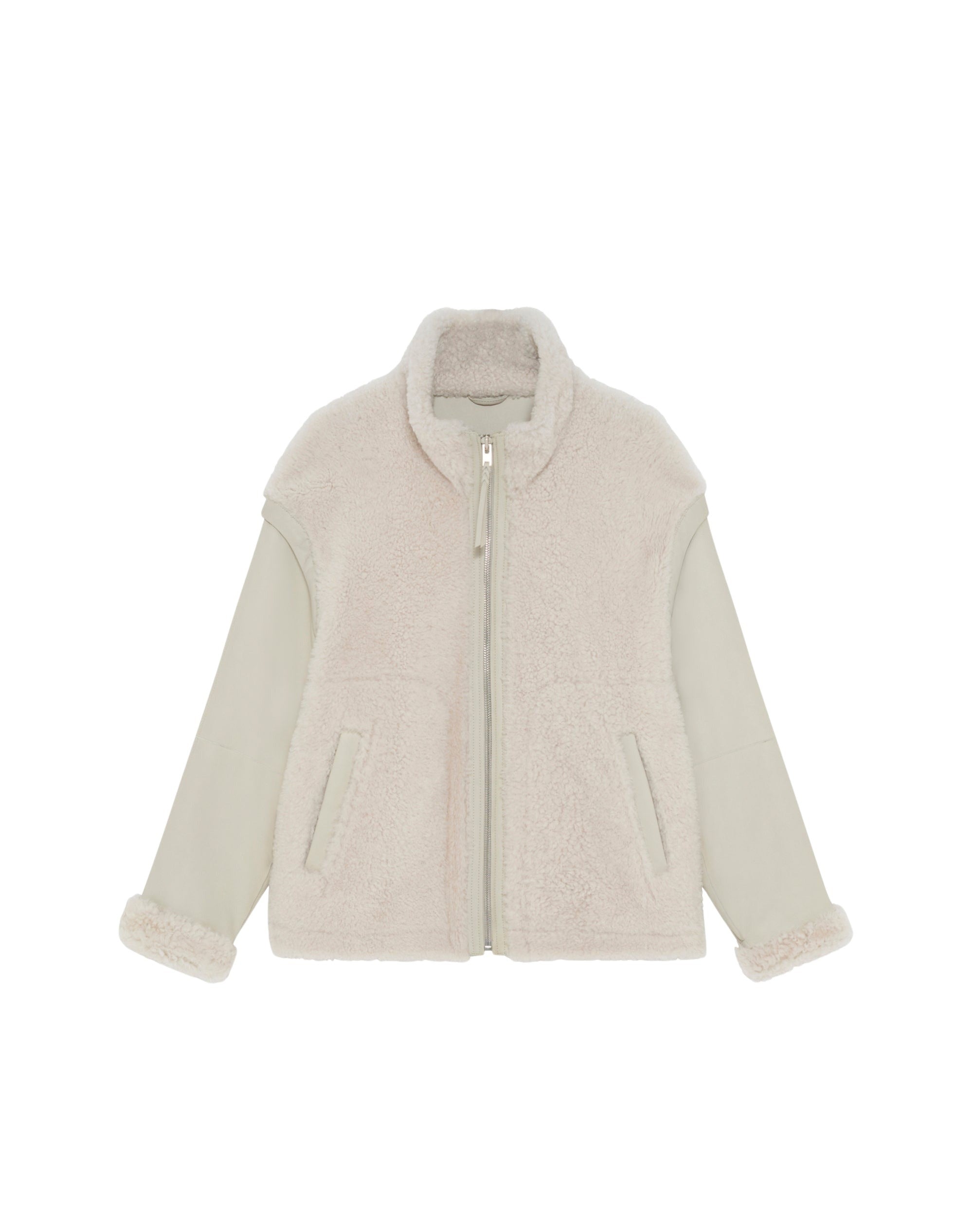 Marble leather jacket - Smoke Grey & White