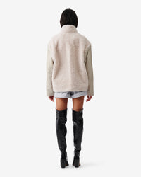 Marble leather jacket - Smoke Grey & White