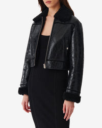Miram leather jacket - Shiny Black
