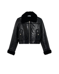 Miram leather jacket - Shiny Black