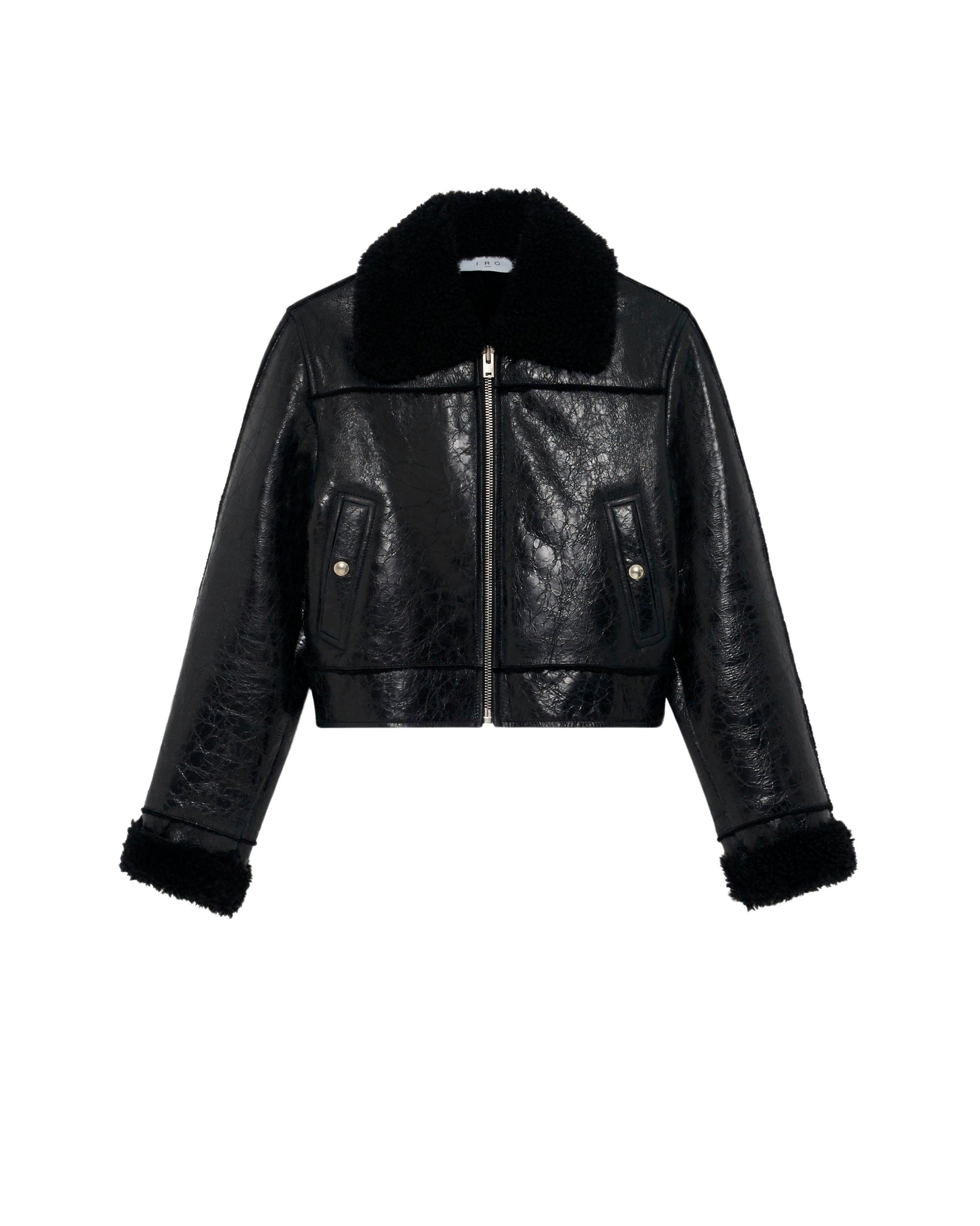 Miram leather jacket - Shiny Black