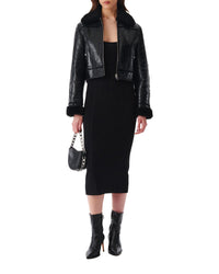 Miram leather jacket - Shiny Black