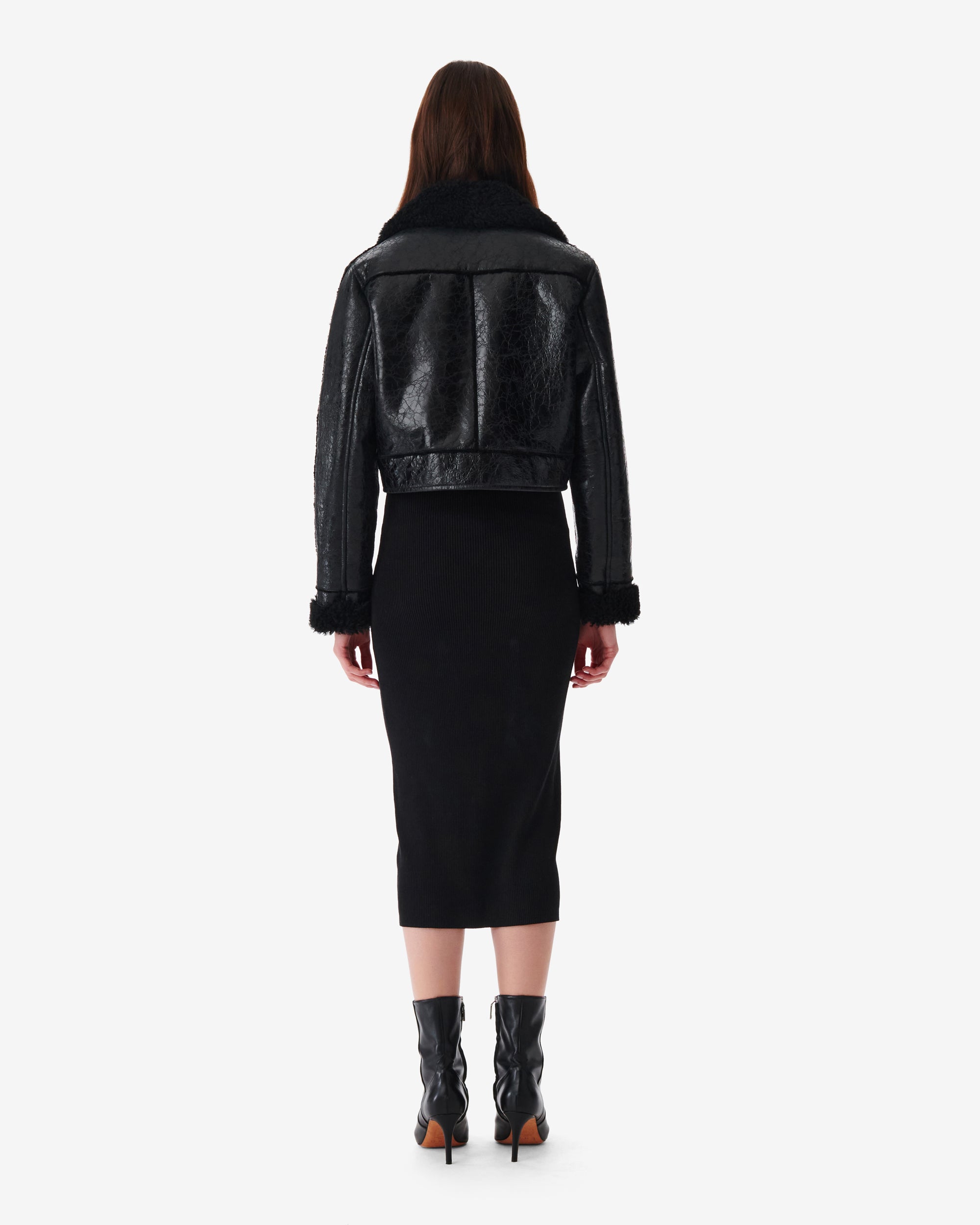 Miram leather jacket - Shiny Black