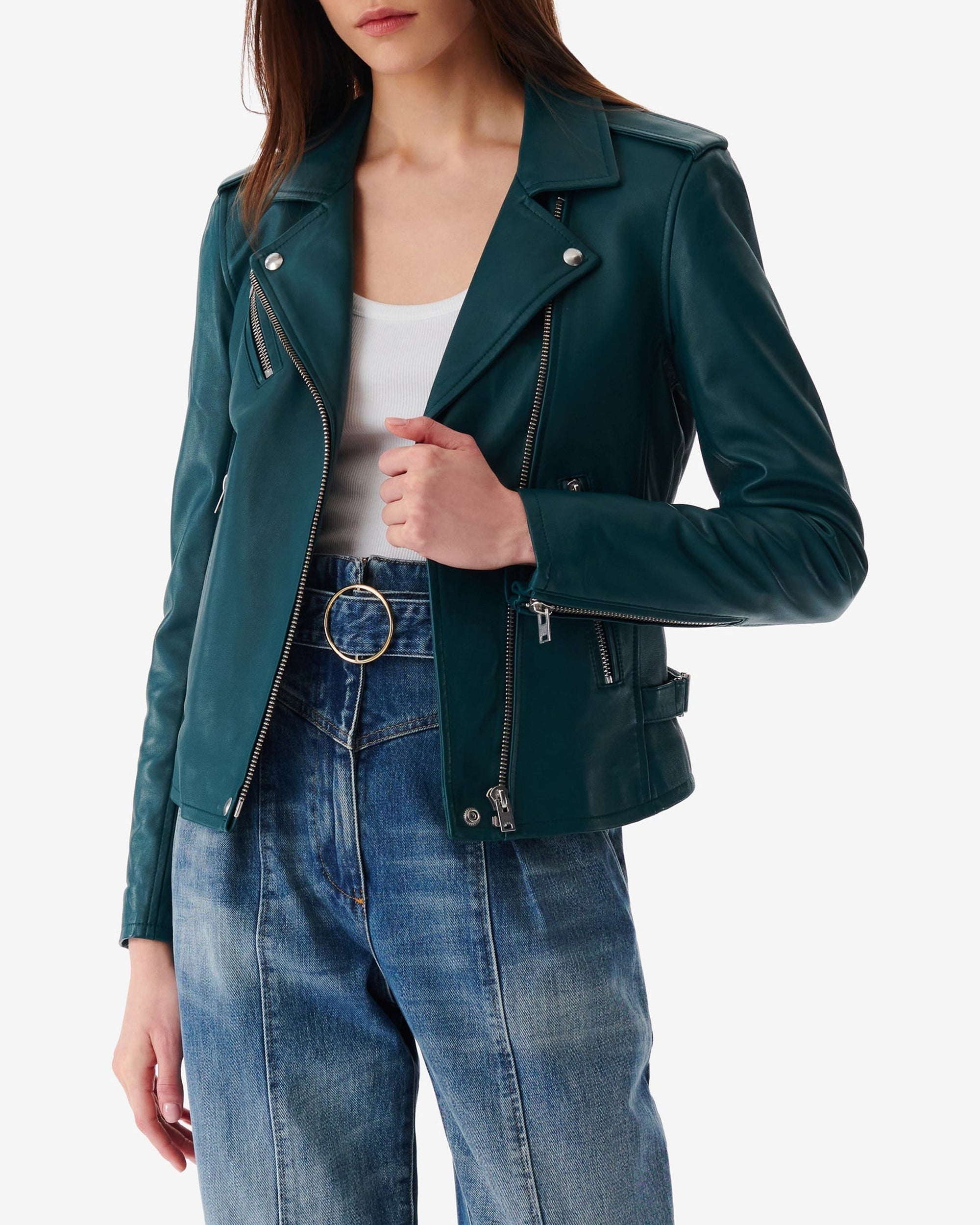 Newhan leather perfecto - Peacock Blue