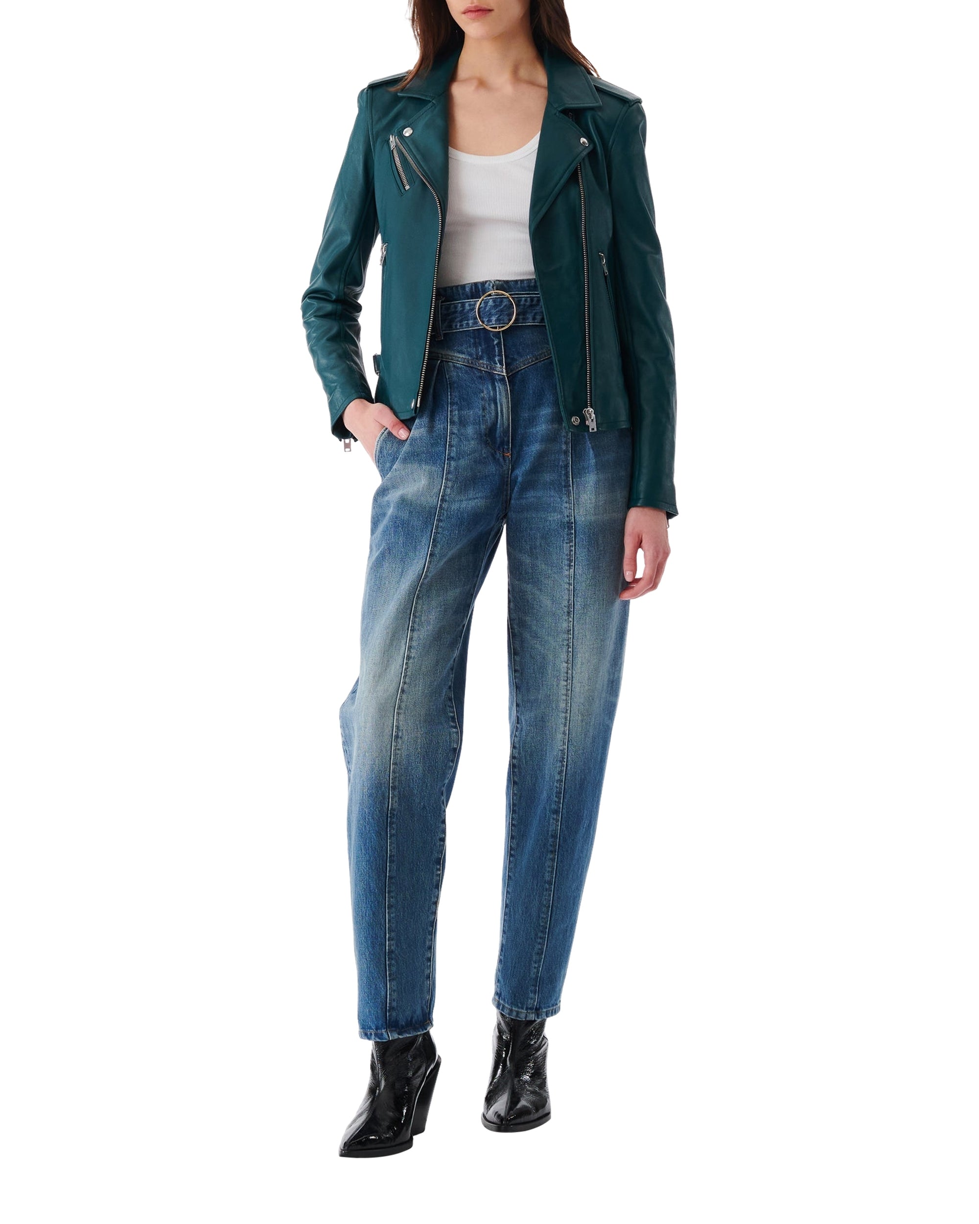 Newhan leather perfecto - Peacock Blue