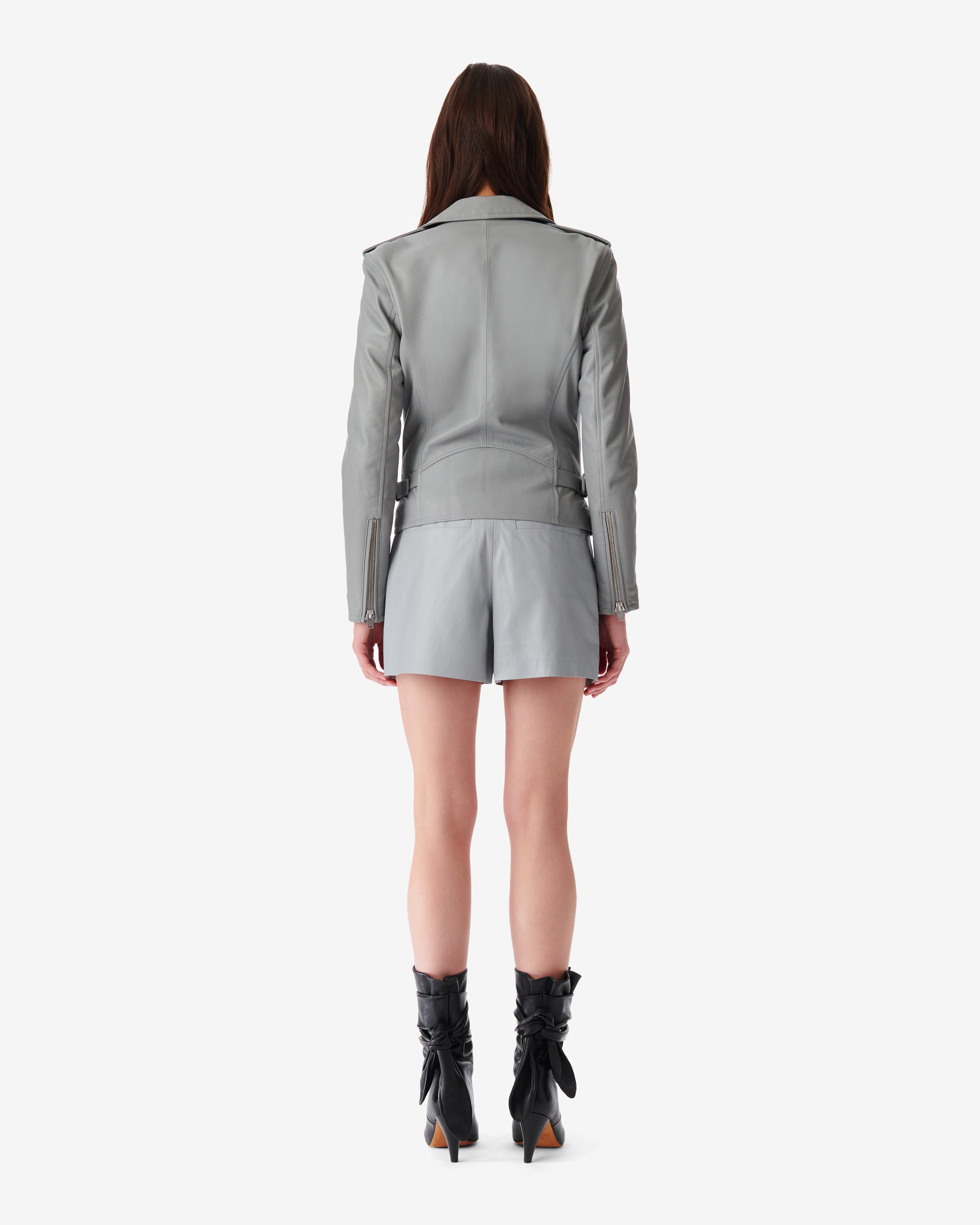 Newhan leather jacket - Smoke Grey