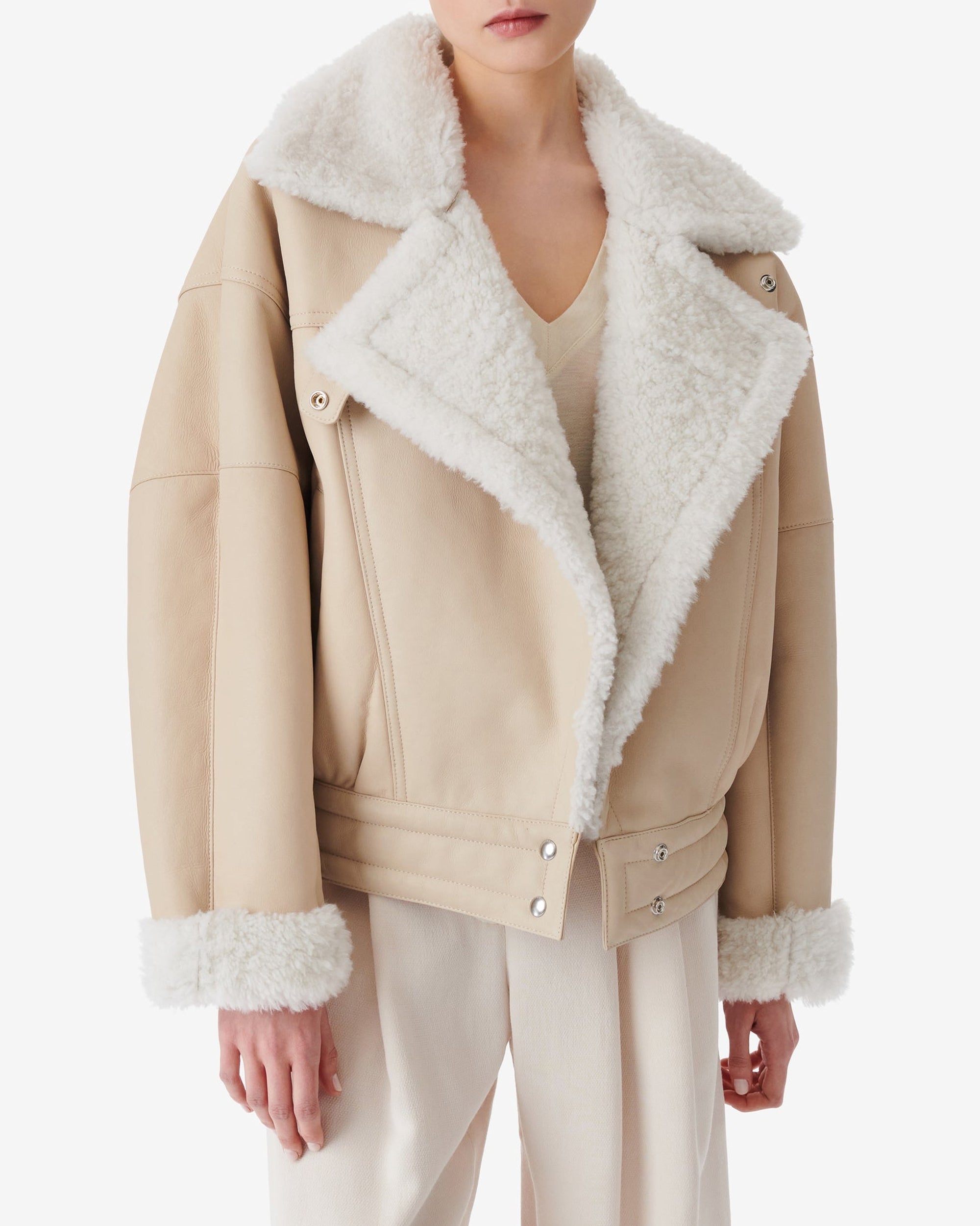 Octavi sheepskin jacket - Sand White