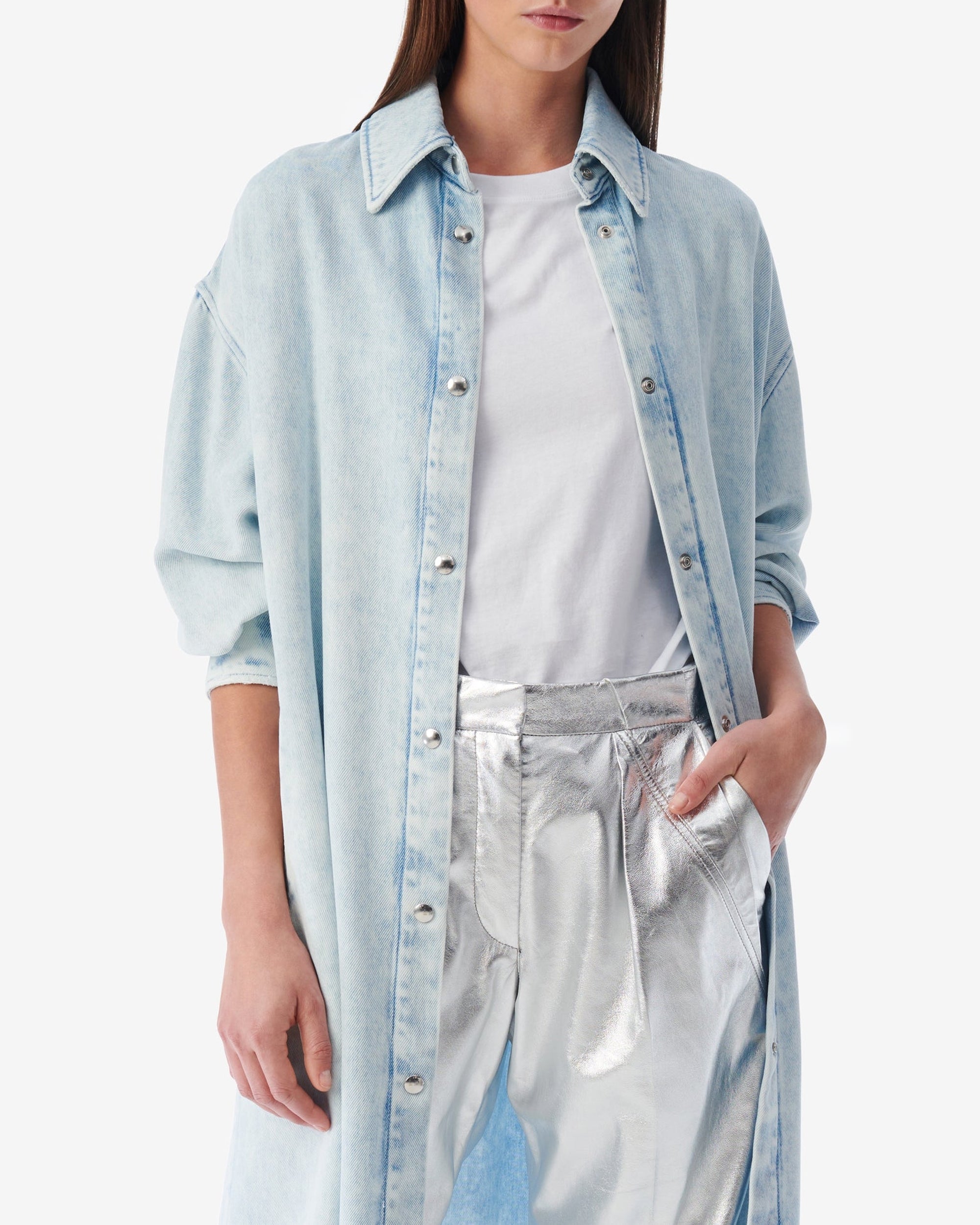 Toti long jacket - Light Blue Denim
