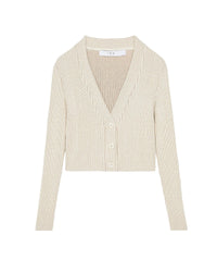 Giusta knitted cardigan - Taupe & Ecru