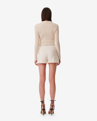 Giusta knitted cardigan - Taupe & Ecru