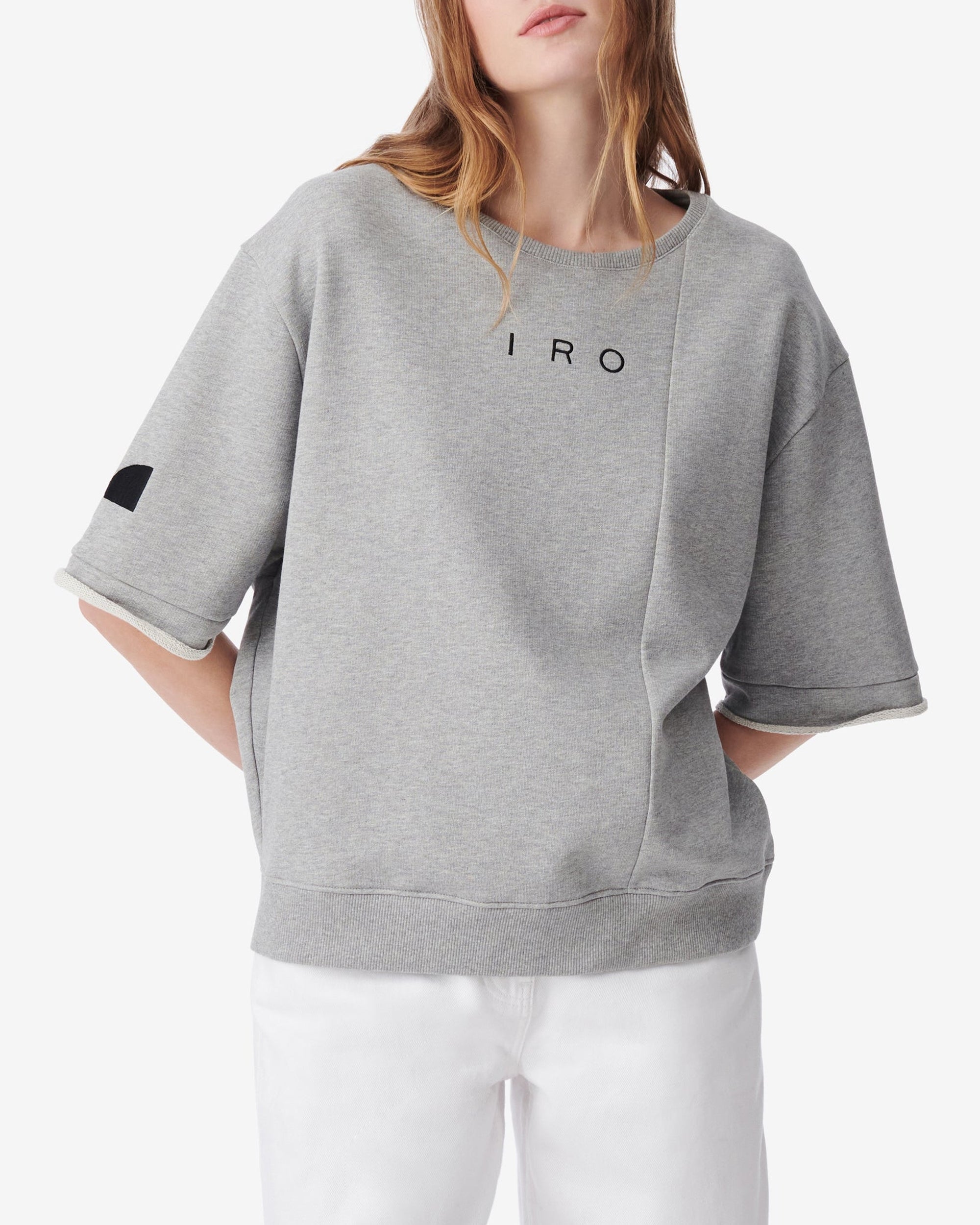 Edea knitted short-sleeved sweatshirt - Light Grey