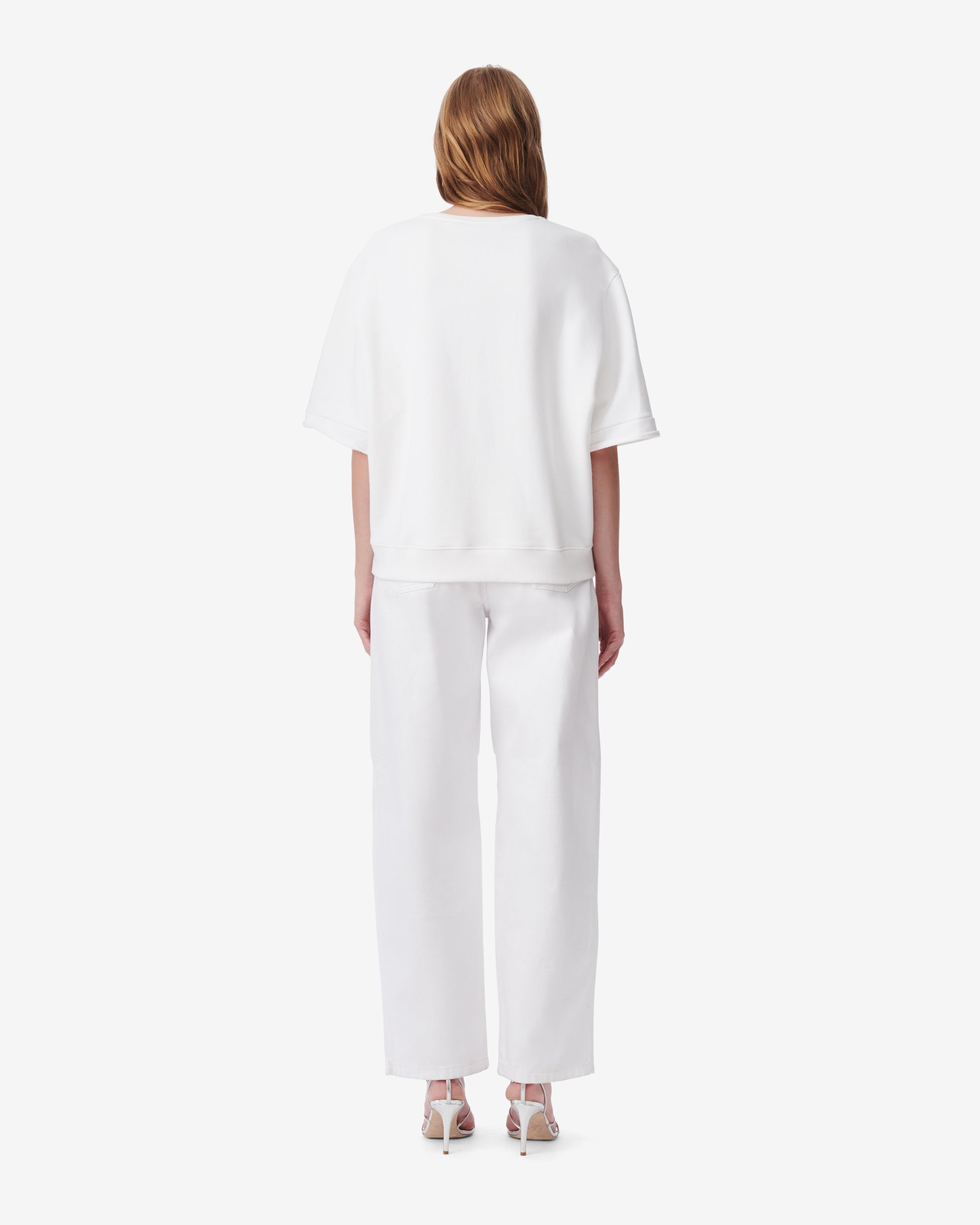 Edea knitted short-sleeved sweatshirt - White