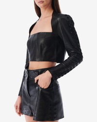 Ada leather blouse - Black