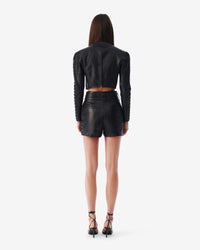 Ada leather blouse - Black