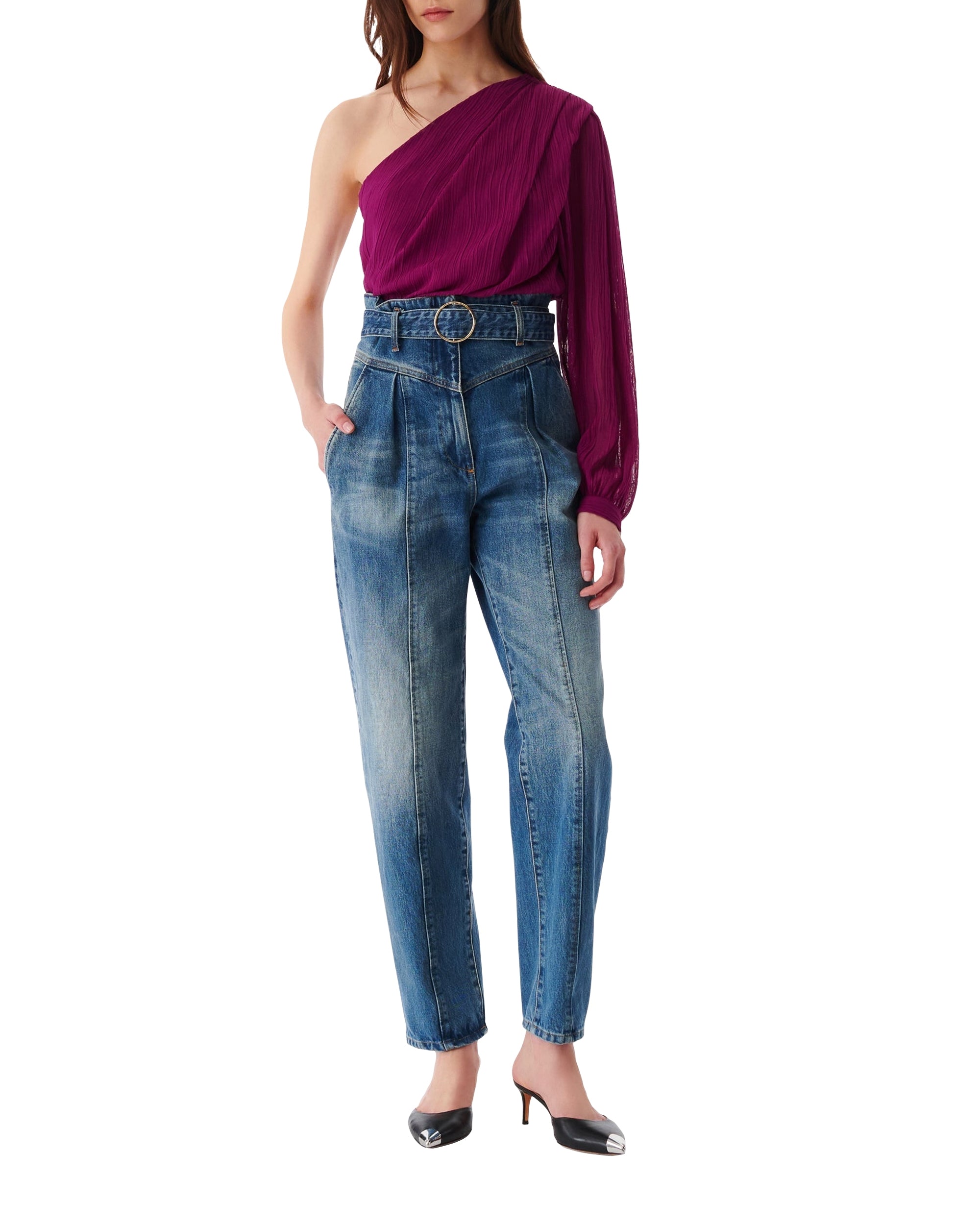 Asymmetrical top Amalys - Fushia