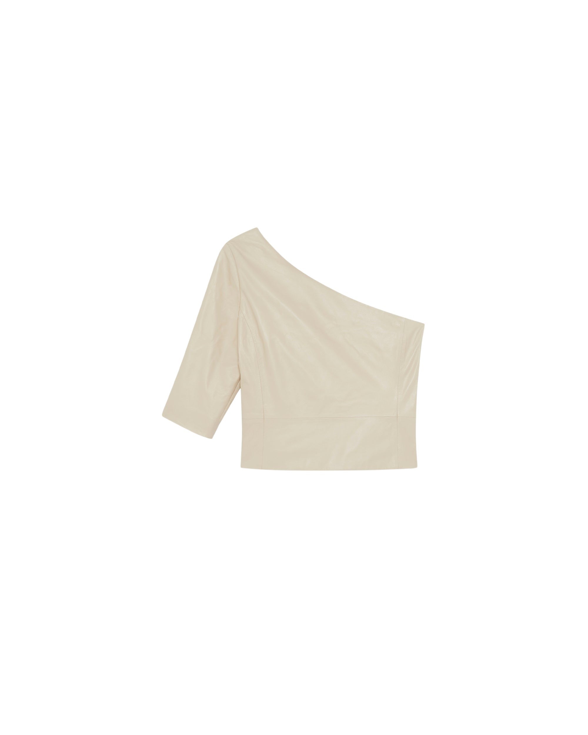 Ameda asymmetric top in leather - Ecru