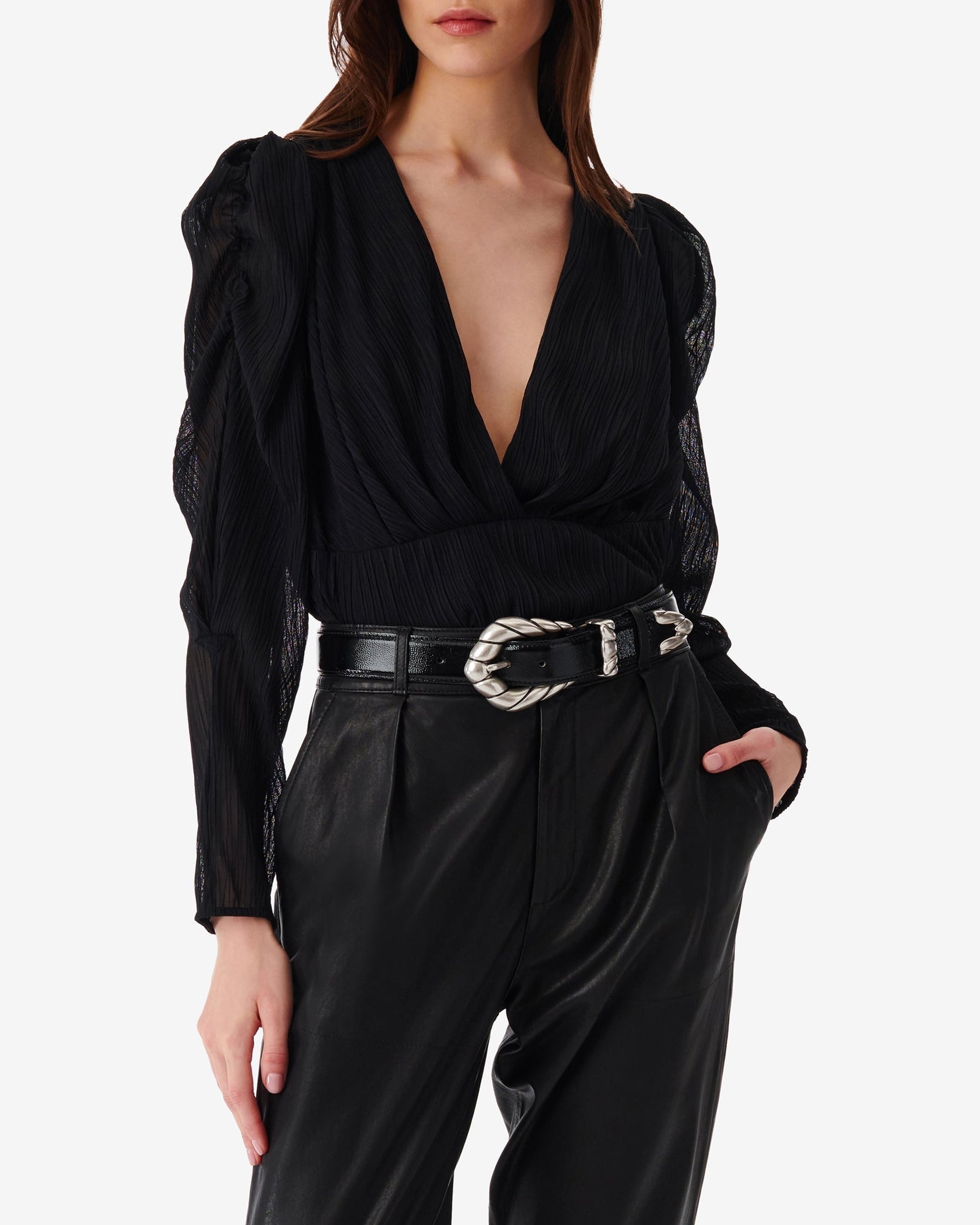 Amili long-sleeved blouse - Black