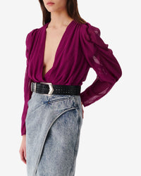 Amili long-sleeved blouse - Fushia