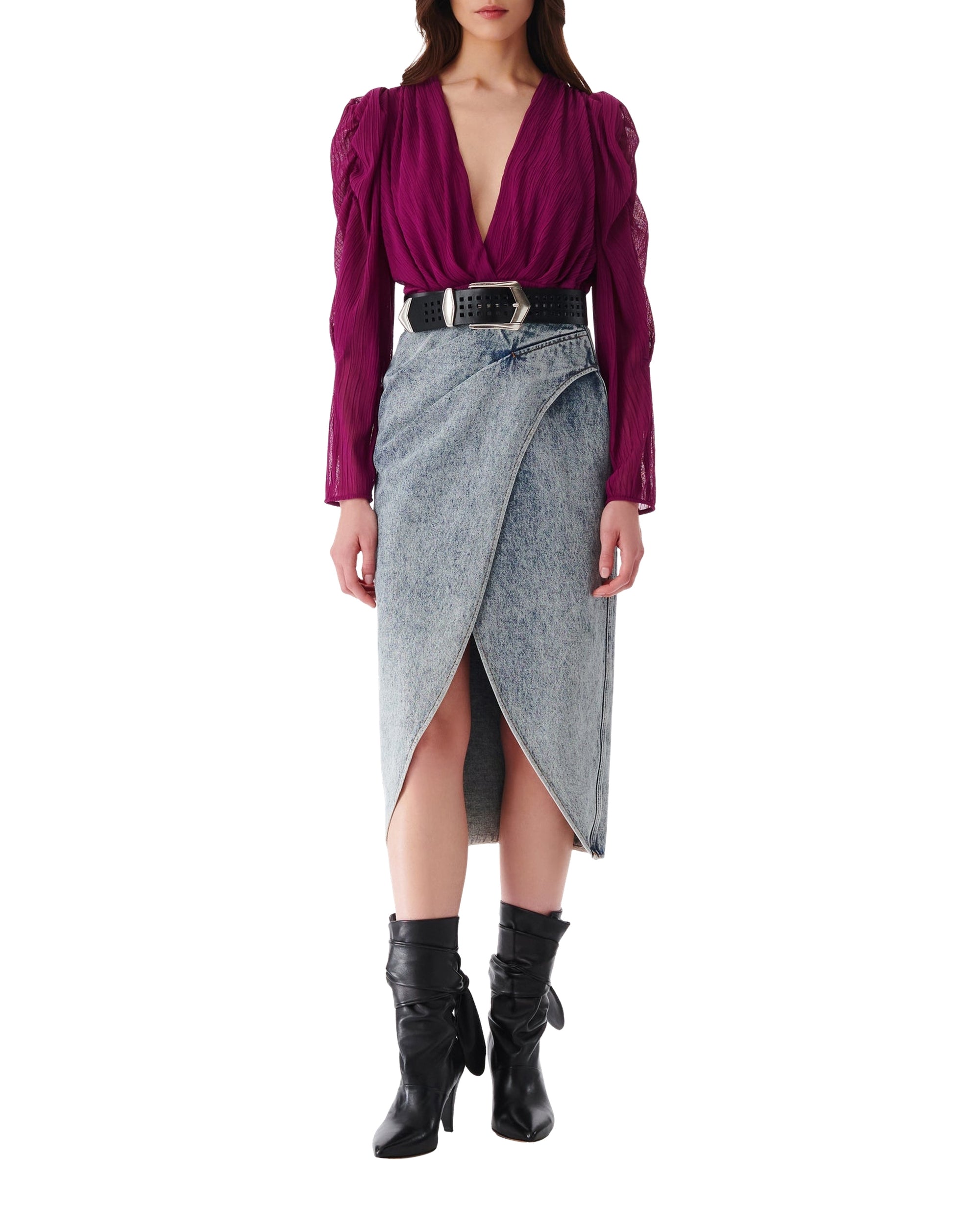 Amili long-sleeved blouse - Fushia