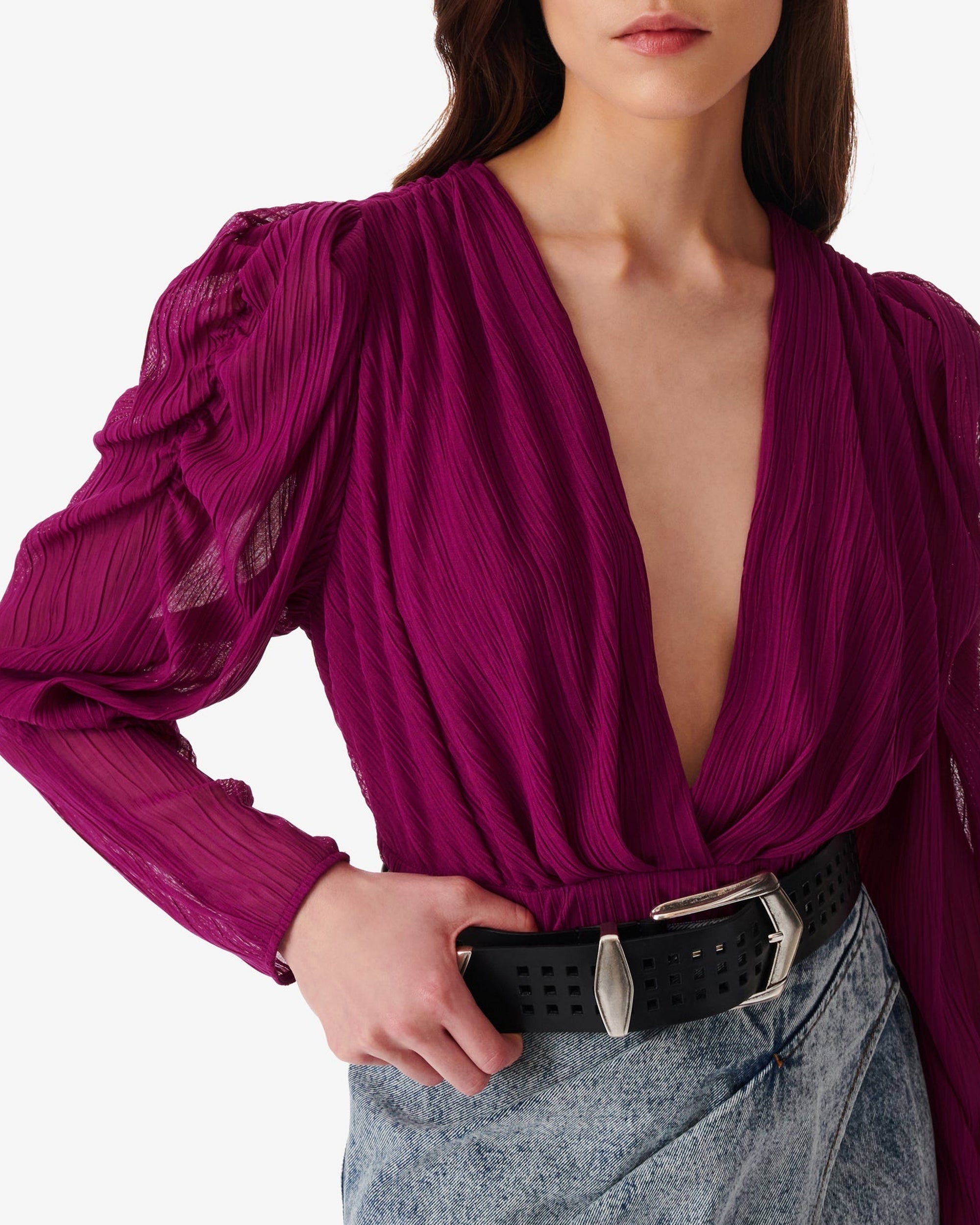 Amili long-sleeved blouse - Fushia